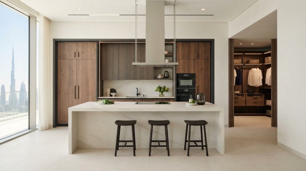 Custom joinery works in Dubai for kitchens, wardrobes and storage